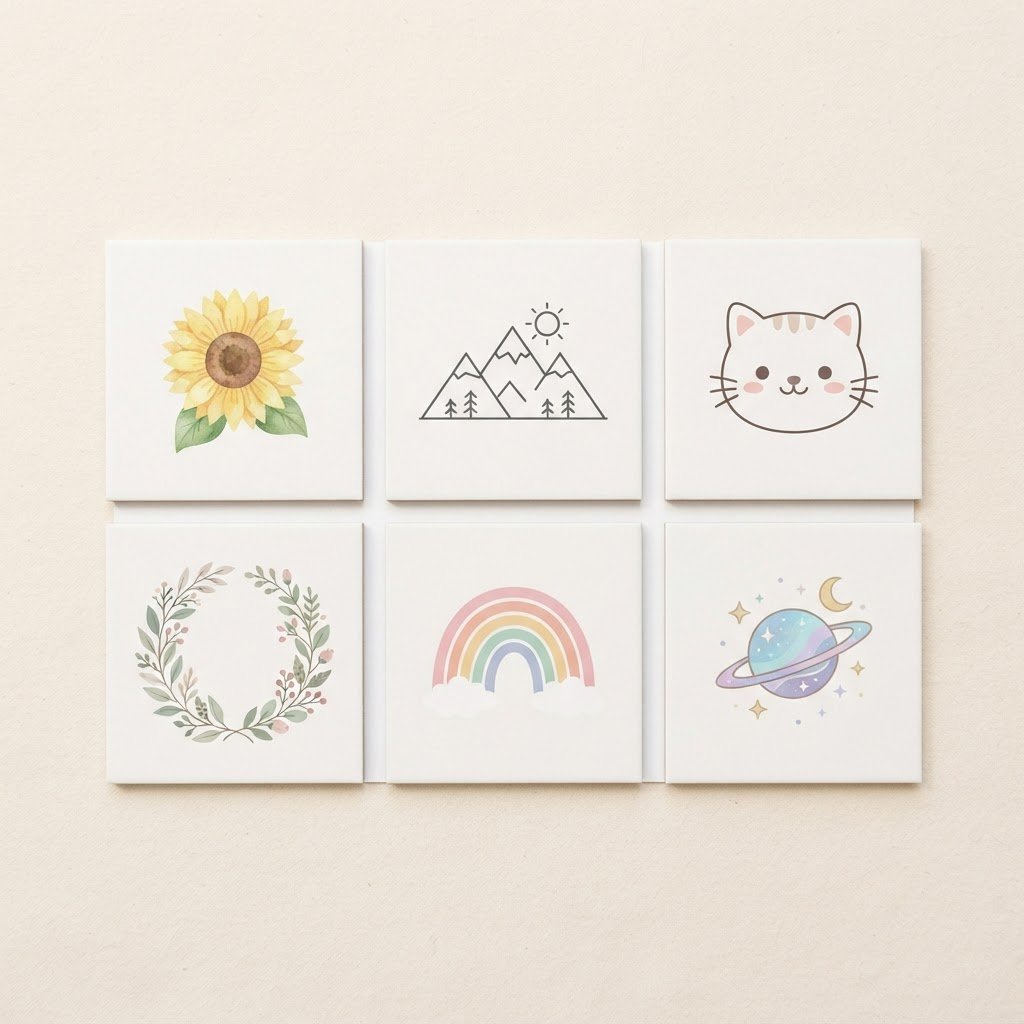 Sample digital clipart product grid — illustration style used across The Axis Studio and Mintora Studio Etsy stores