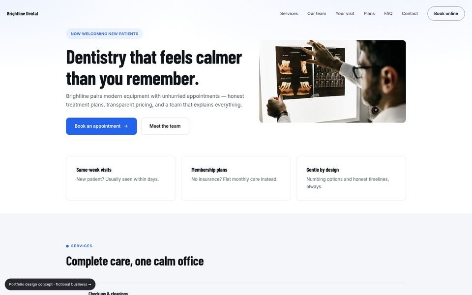 Brightline Dental Bold Conversion website screenshot