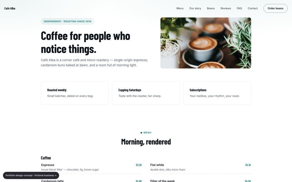 Café Alba Bold Conversion website screenshot