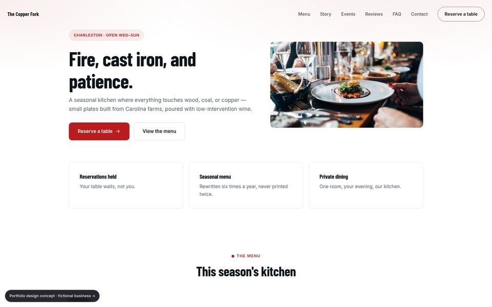 The Copper Fork Bold Conversion website screenshot
