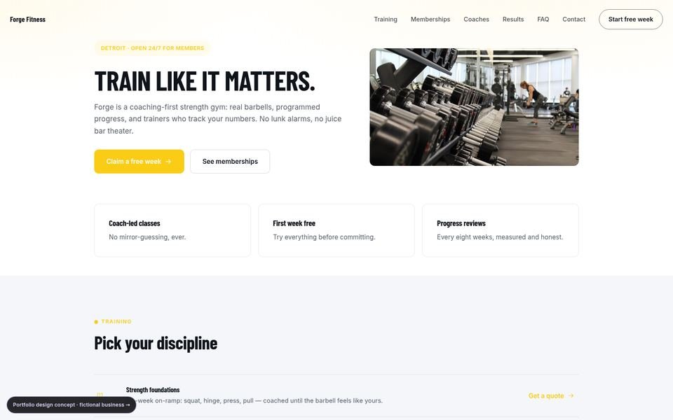 Forge Fitness Bold Conversion website screenshot