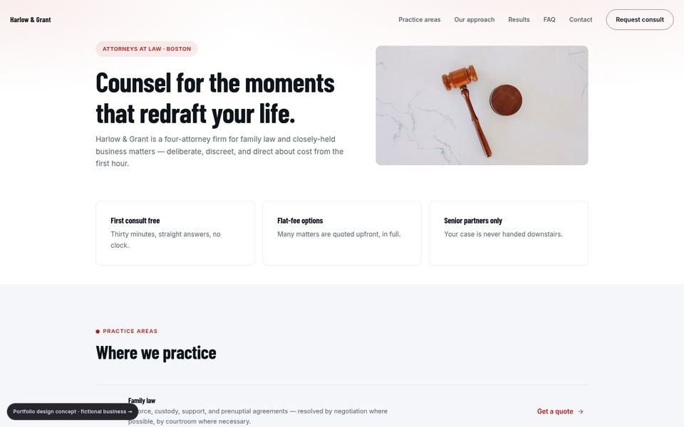 Harlow & Grant Bold Conversion website screenshot
