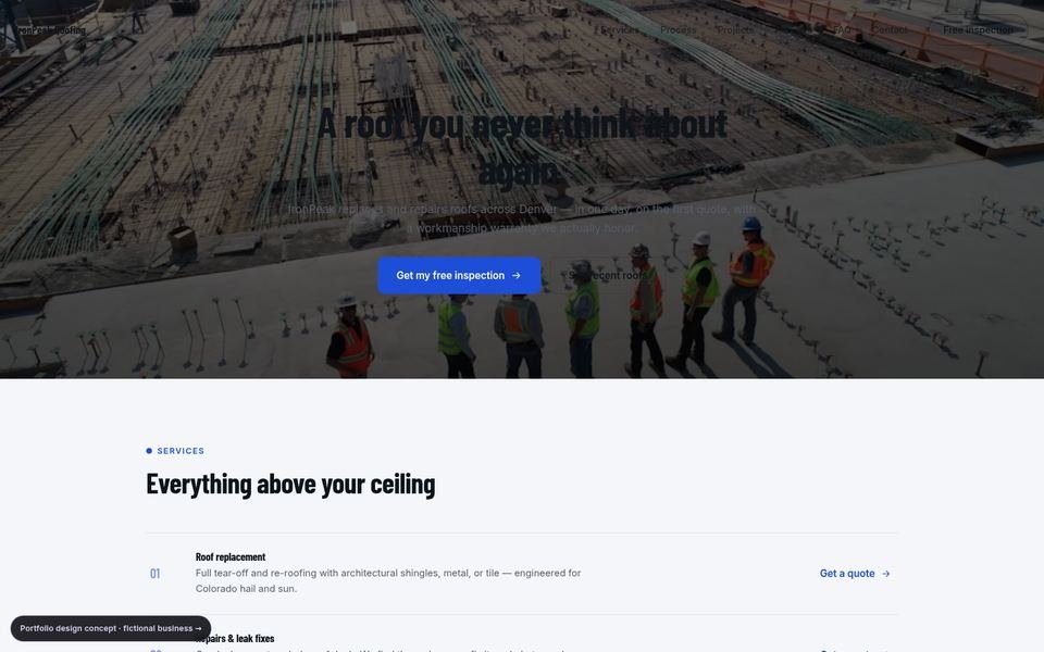 IronPeak Roofing Bold Conversion website screenshot