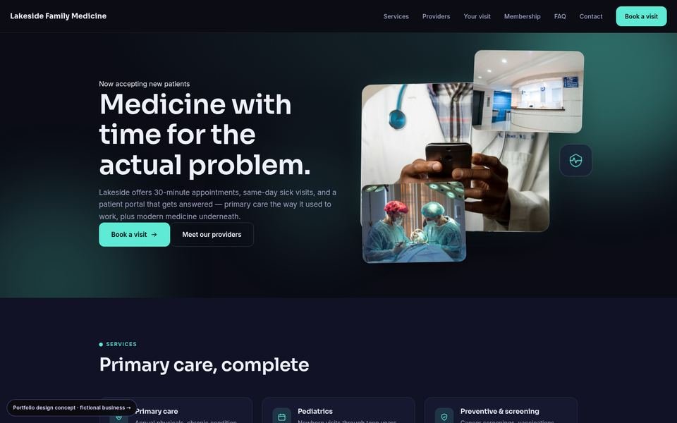 Lakeside Family Medicine 3D Immersive website screenshot