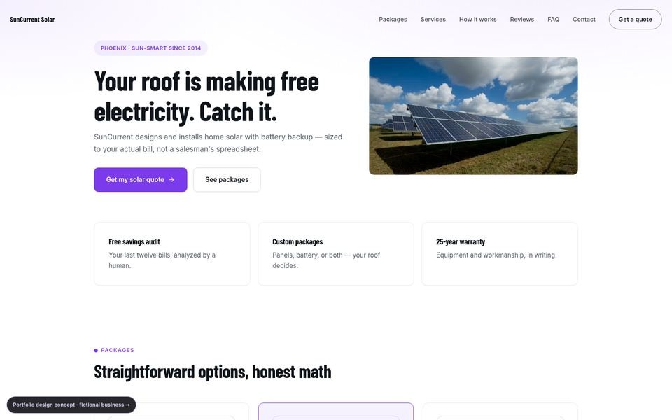 SunCurrent Solar Bold Conversion website screenshot
