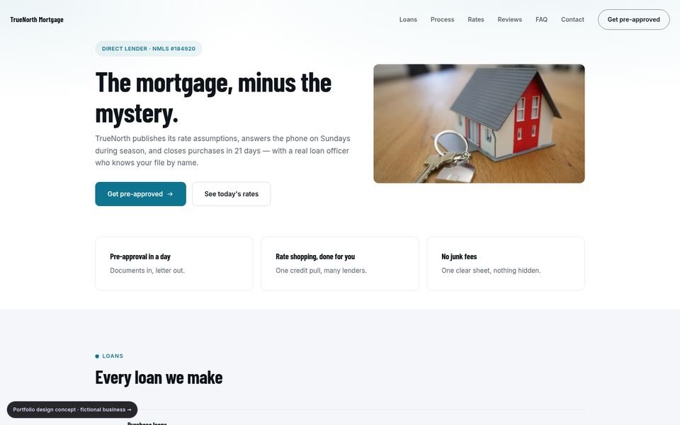 TrueNorth Mortgage Bold Conversion website screenshot